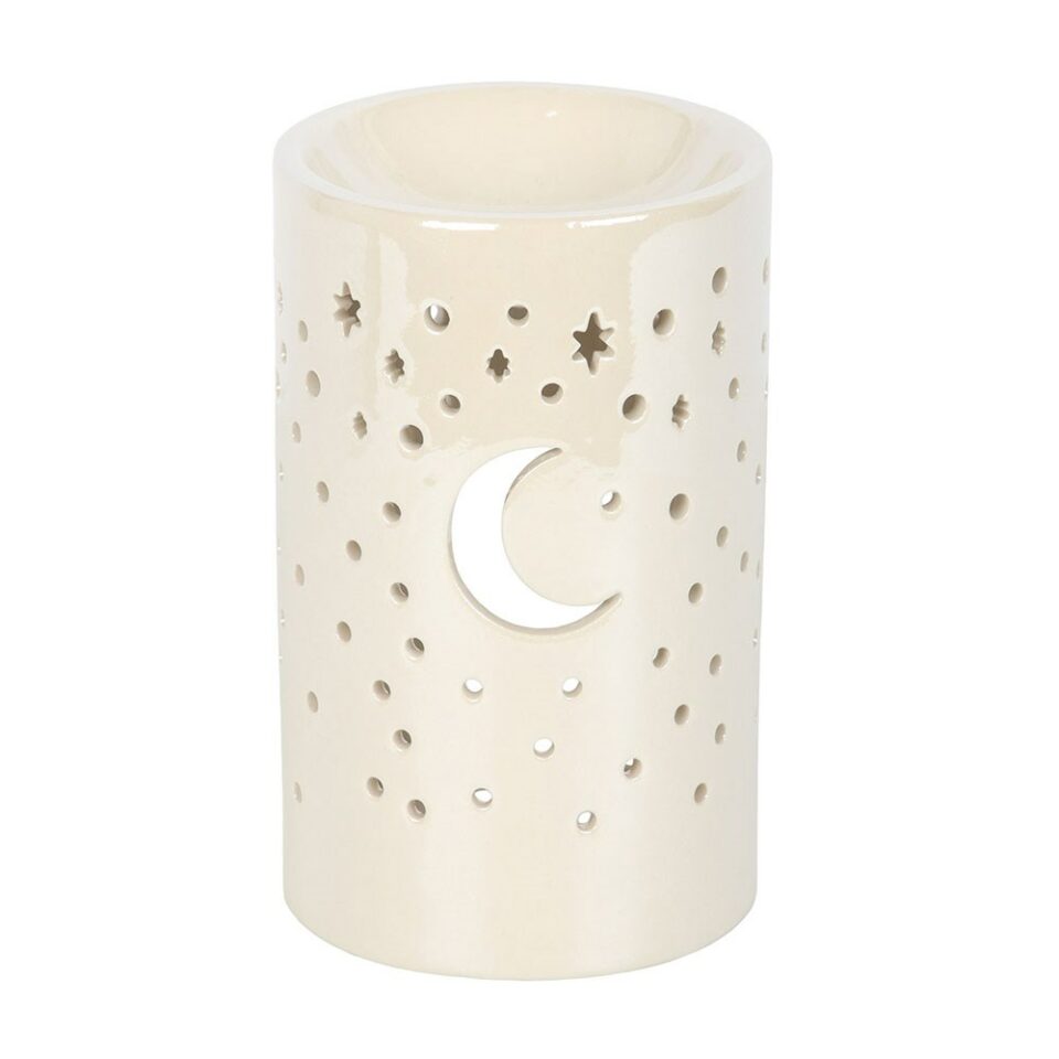 Brûleur à huile ou fondant pilier de lune blanche