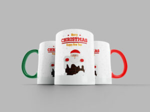 Mugs en céramique — Merry Christmas anse rouge