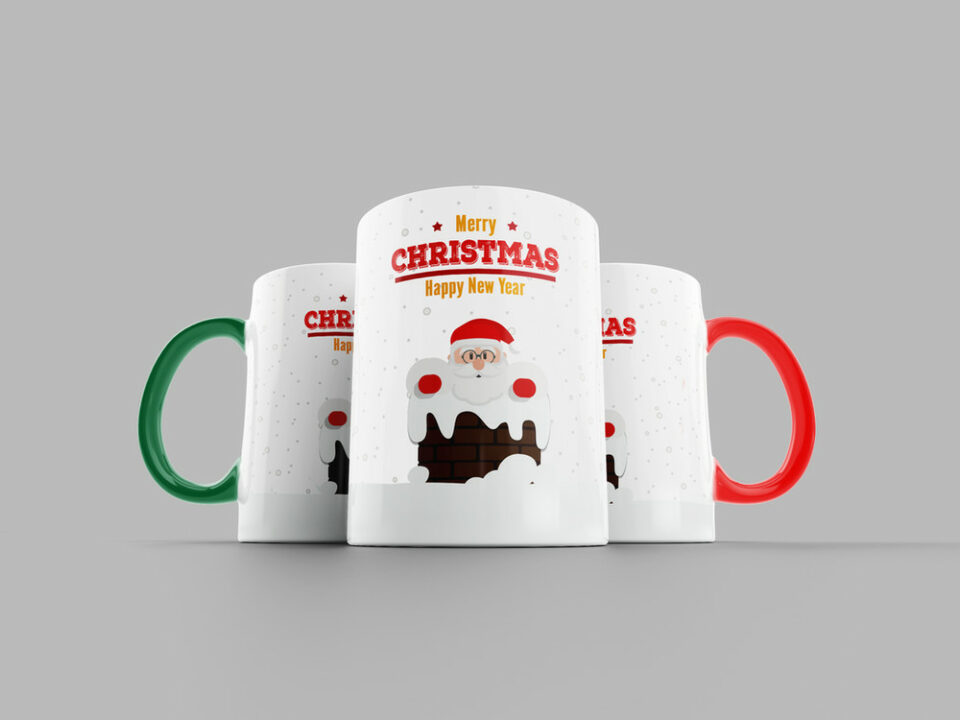 Mugs en céramique — Merry Christmas anse verte