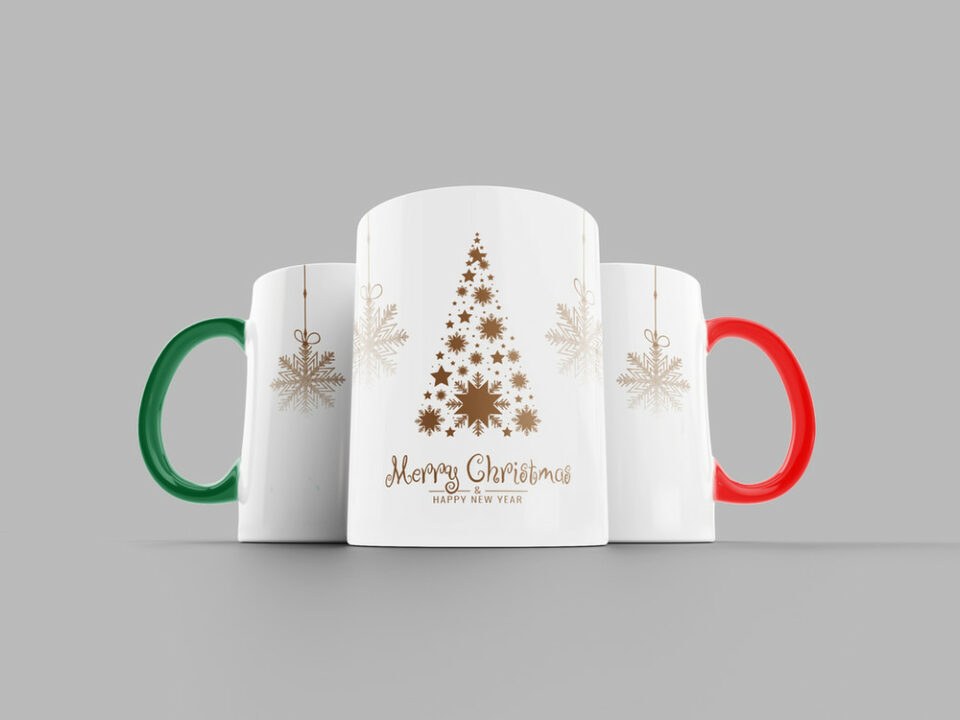 Mugs en céramique — Merry Christmas Or mug blanc