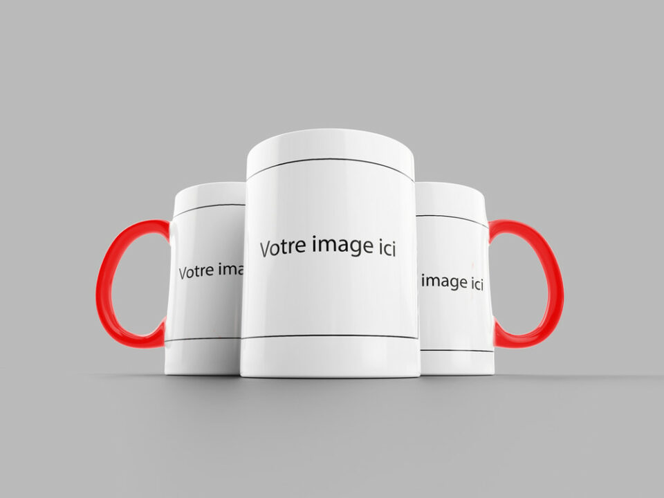 Mugs en céramique — Votre design anse rouge