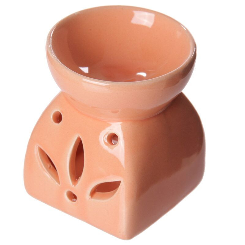 Brûleur à huile et fondant en forme de Feuille — Orange