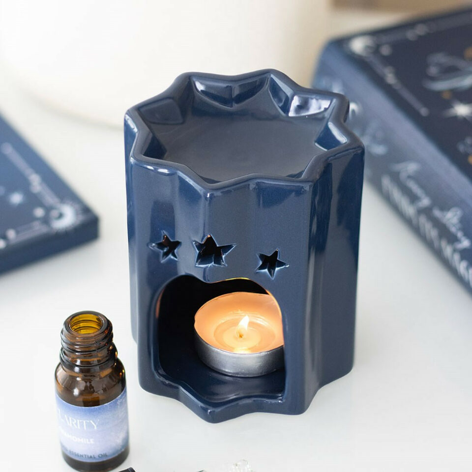 Brûleur à huile ou fondant étoile star — Bleu