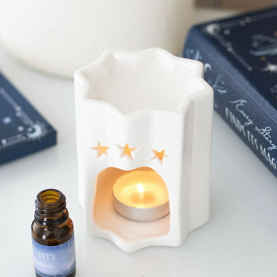 Brûleur à huile ou fondant étoile star — Blanc