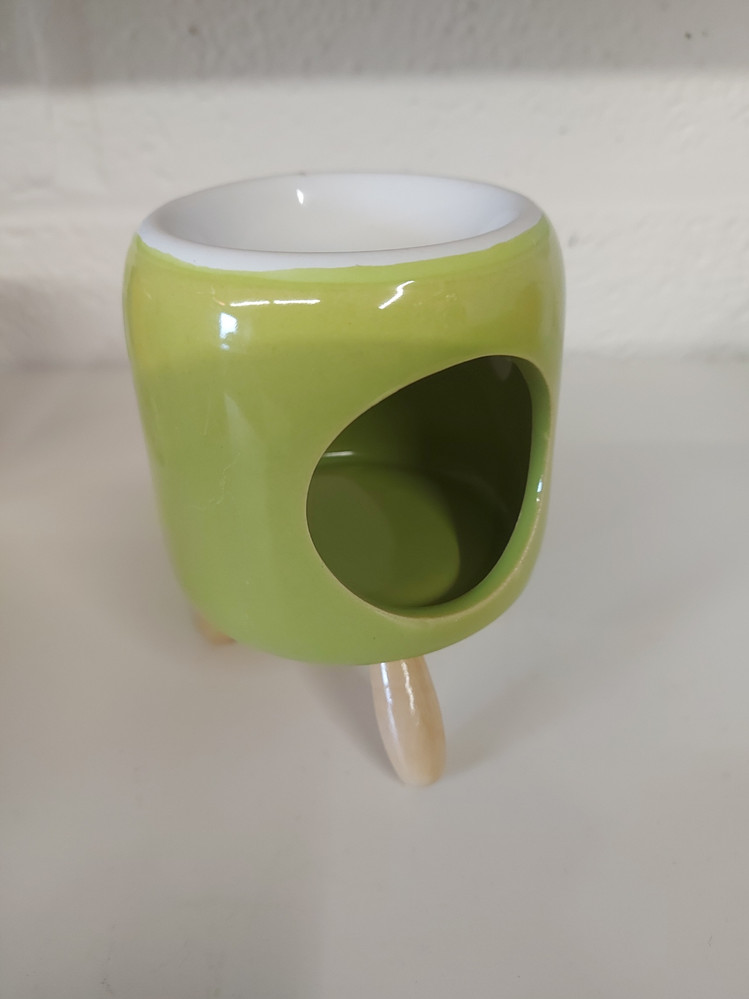 Brûleur à huile et fondant cylindrique en céramique — Vert