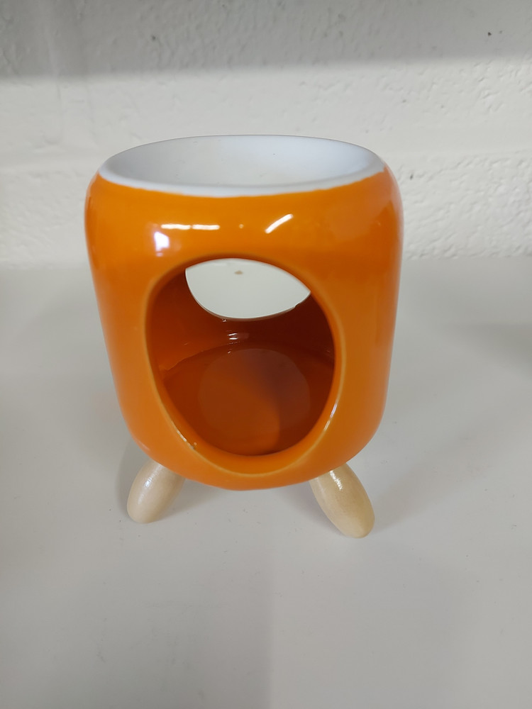 Brûleur à huile et fondant cylindrique en céramique — Orange