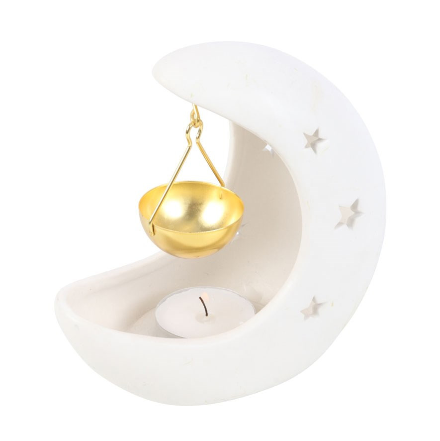 Brûleur à huile ou fondant croissant de lune — Blanc