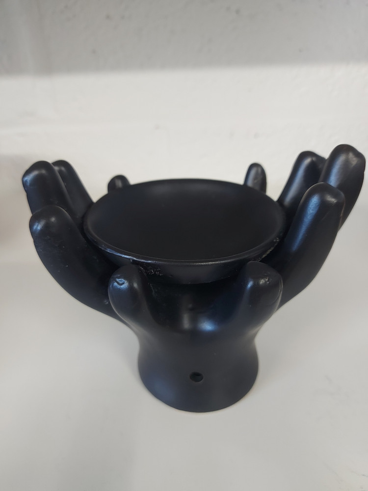 Brûleur à huile ou fondant en céramique Eden — Noir mat
